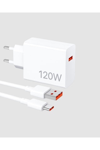 120w Süper Hızlı Şarj Adaptörü - Type-c Kablo Dahil, Yüksek Voltaj Korumalı
