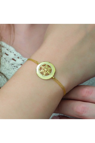 925 Ayar Gümüş Gold Kar Tanesi Bileklik Gümüş - Rose Gold