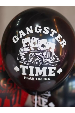 Riota Gangster Parti İçin Balon Seti 15 Adet 244024849 BEYAZ