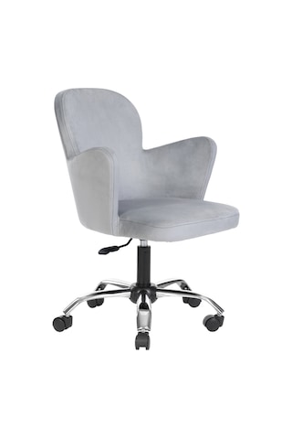 Markaelz Krom Metal Ayaklı Ofis Çalışma Sandalyesi Kelebek Gri