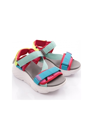 Dgn Ss0001-0178 Kadin Cirtli Sandalet Yeşil Mavi