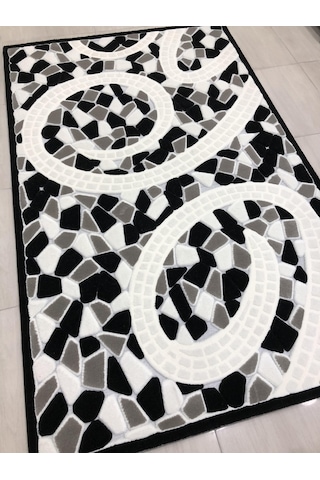 Kaşmir Halı Jade 146X233 Je 0024-03 Siyah Beyaz 4 M2 Halı !