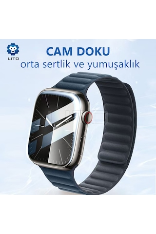 Lito Apple Watch Uyumlu Ekran Koruyucu, Full Yapışkanlı 44 Mm