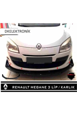 Dkelektronik Megane 3 Ön Tampon Eki Bodykit Karlık Lip 123pionablack