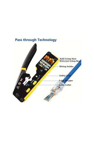Besthome1 Dream011 Rj45 Krimp Aleti Seti Cat5e-cat6 Cat6a 8p8c Ethernet Crimper Tel Soyucu Kesici