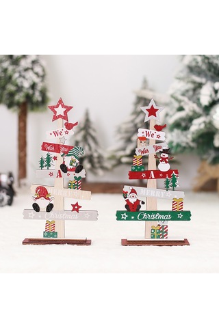 Neevoyu Ahşap Noel Ağaç Dekorasyonu - Ev, Restoran, Parti İçin Dayanıklı Dıy Noel Düzeni