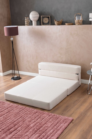 Argimo Balder Çift Kişilik Puf Katlanır Yer Yatağı Beyaz