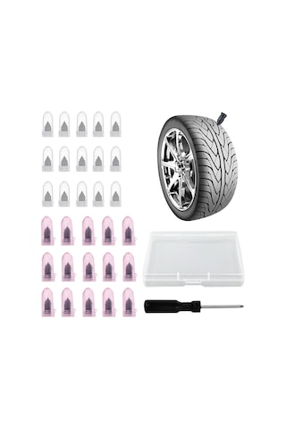 Neevoyu Lastik Tamir Pervaneği, Kauçuk材质, 15 Küçük + 15 Büyük Boy S:5.2x12mm, L:6.6x15mm , Plastik Kutuda, Tornavida Dahil