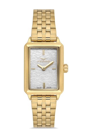 Ferro Fl21626awt-b Quartz Çift Kordonlu 22 Mm Kadın Kol Saati Altın