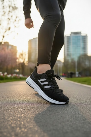 Enoch Erkek Spor Ayakkabı Memory Foam Tabanlı Sneaker Fileli Koşu Ve Yürüyüş Modeli Siyah