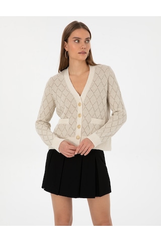 Pierre Cardin Kadın Ekru Hırka Triko 50310988-vr019 Ekru