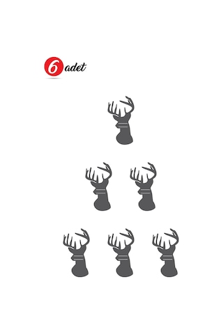 Lexroo 6 Adet Yeşil Yılbaşı Geyik Desenli Yılbaşı Dekoratif Kaşıklık, Yeni Yıl Sofrası Aksesuarı