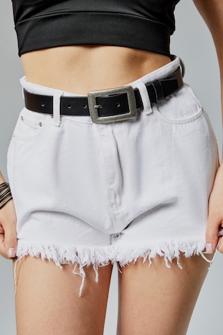 %100 Hakiki Deri Antik Mat Gümüş Tokalı Kadın Kemeri 3cm Siyah