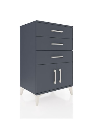 Hyperion Komodin 3 Çekmeceli 2 Kapaklı 60x44x96 Antrasit-antr... Antrasit