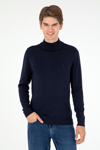 U.S. Polo Assn. Erkek Slim Fit Yarım Boğazlı Lacivert Basic Kazak 50288887-VR033