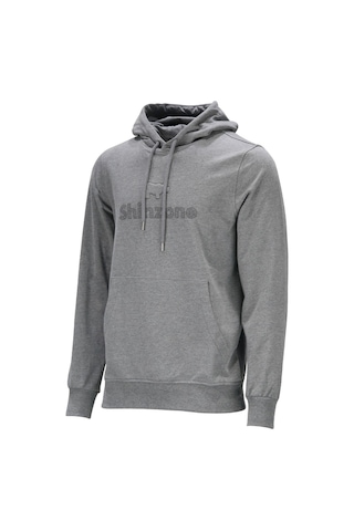 Shinzone Erkek Standart Fit Kapüşonlu Baskılı Cepli Koyu Gri Sweatshirt 001