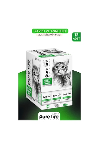 Plus 12'li Kedi Multivitamin Prebiotic Malt Macun 100 Gr Tüy Kusma Engelleme,