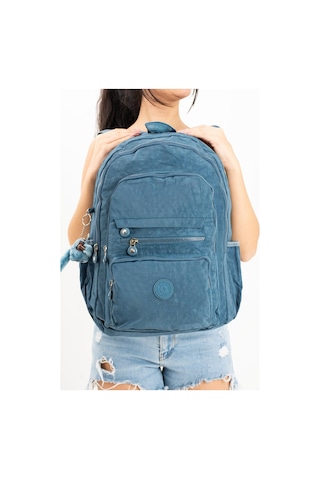 Ultra Hafif Çok Cepli Krinkıl Sırt Çantası Unisex Mavi Model: 571-3b - Mavi