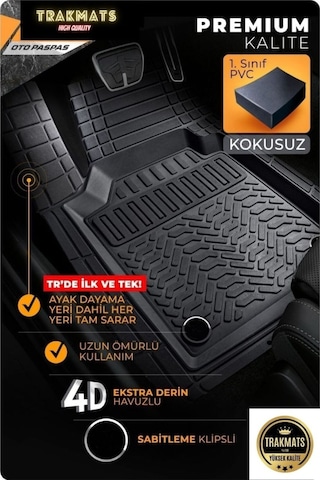 Renault Megane 4 Sedan Sol Kulak 2023 Universal Kesilebilir Havuzlu 4d Oto Paspas Ada Siyah