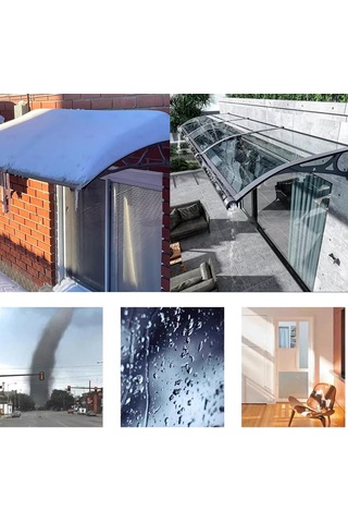 Bu Modern Güneş Şemsiyesi, Büyük Drenajlı Uv Korumalı, %99 Polikarbonat Gölgelik, Veranda, Teras, Çatı Yağmur Kalkanı, Pencere Tentesi 60 X 560 Cm - Dış Mekan Bahçe Kullanımı Diğer