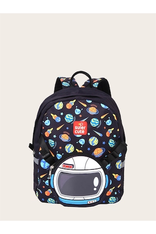 Supercute Two İn One Sırt Çantası - Astronaut - Siyah