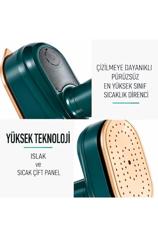 2'si 1 Arada Taşınabilir Seyahat Buharlı Ütü Üfleme Buhar 170 Derece Sıcaklık