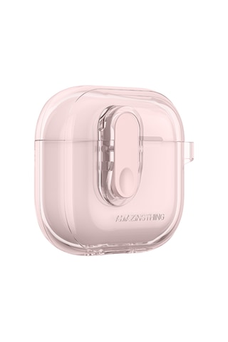 Airpods 4 Kılıf Amazingthing Magnetik Kilit Tasarımlı Minimal Serisi Kılıf Pembe