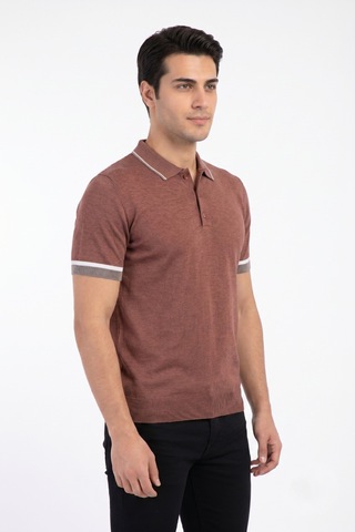 Raymons Erkek Polo Yaka Kısa Kollu Triko Tişört Regular Kalıp Bgl-st05559 Kiremit