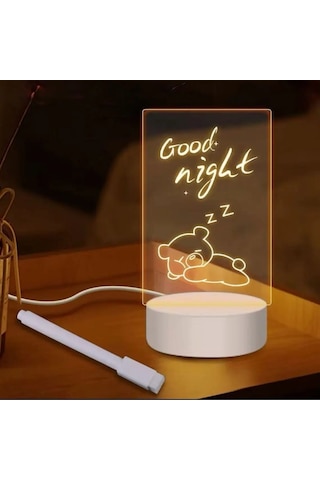 Usb Kablolu Işıklı Kendiliğinden Beyaz Kalemli-silgili Kreatif 3d Renkli