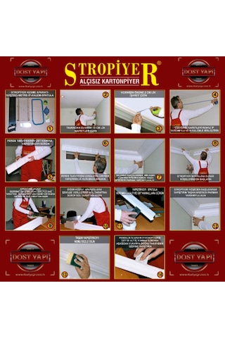 Stropiyer Kartonpiyer Düz Model 202 10 Adet = 20 Metre
