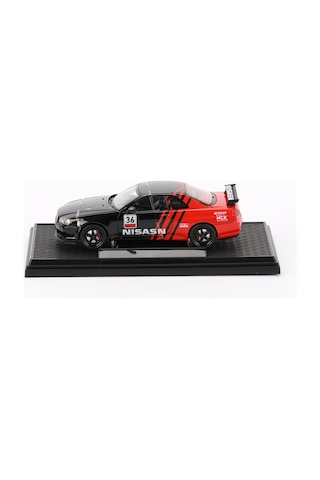 1:24 Ölçek Sesli Işıklı 4 Kapısı Kaput Ve Bagajı Açılan Stantlı Model Araç Gtr Siyah Kırmızı