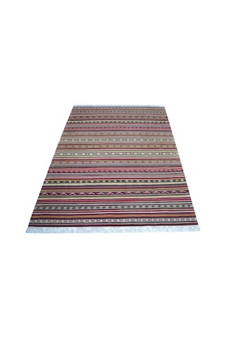 Zehra Abla Halı Yeni El Dokuma 4m2 Naif Modern Tasarım Geometrik Yün Kilim 7439 Çok Renkli