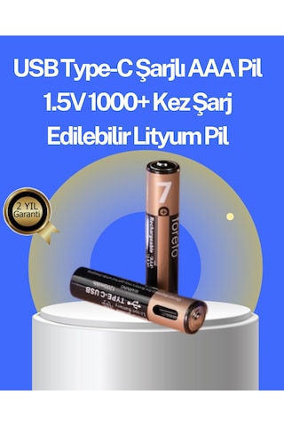 Bay Hızlı Şarj Teknolojili Usb Şarjlı Aaa Pil 40 Dakikada Tam Şarj Najmaddin