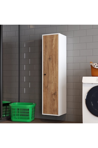 Mila Banyo Kileri Çok Amaçlı Dolap Banyo Dolabı Duvara Monte Beyaz&ceviz Beyaz - Atlantik Çam