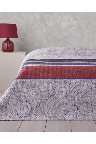 English Home Flora Drape Çift Kişilik Çok Amaçlı Örtü 200x220 Cm Mavi Mavi