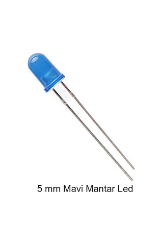 5mm Mavi Mantar Led Diyot Yüksek Parlaklık - 10 Adet Paket