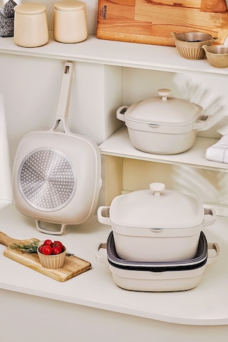 Emsan White Stone 7 Parça Tencere Seti