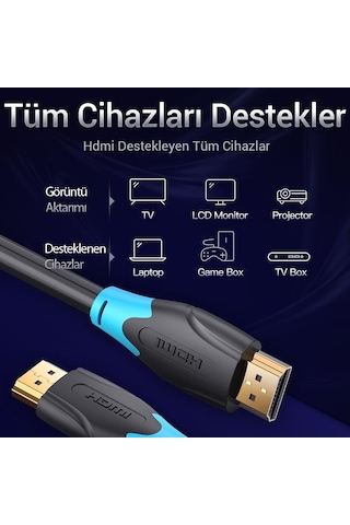 Vention 5m Hdmi Kablo Full Hd Görüntü 4K