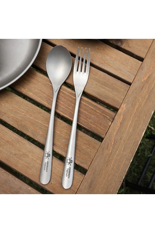 Mufunye Titanyum Çatal Kaşık Seti - Hafif Tasarım Kamp, Yürüyüş Ve Ev Kullanımı Diğer