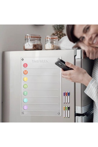 Ruicoo 20x30cm Şeffaf Akrilik Manyetik Tahta - Ofis/sınıf İçin Not Almak, Planlamak, Çizmek Sürekli Kullanılabilir, Kaliteli Malzeme