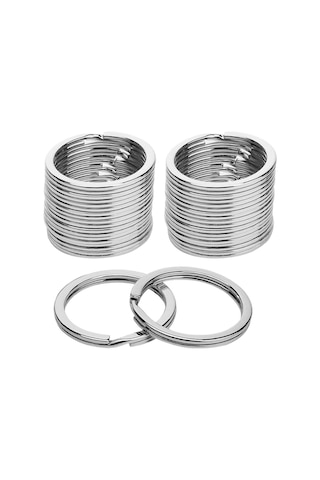 30 Adet Gümüş Renk 3 Cm Metal Anahtarlık Halkası