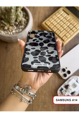 Samsung Galaxy A14 Uyumlu Lüks Leopar Desenli Silikon Telefon Kılıfı Desen5