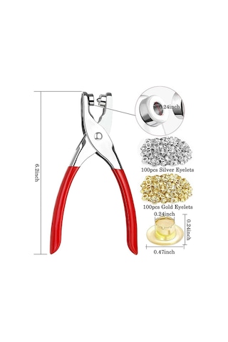 Ccgloball 401 Adet 1/4 Inç 6mm Grommet Kuşgözü Pense Seti, Grommet Alet Kiti İle 400 Metal Kuşgözü Altın Ve Gümüş, Kuşgözü Grometler