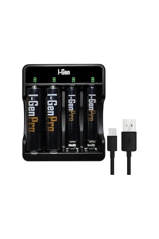 I-gen G421 4&apos Lü Pil Şarj Aleti + 2 Adet Aa Pro 2950 Mah + 2 Adet Aaa Pro 1100 Mah Şarjlı Kalem Pilli Set 1.2v Ni-mh