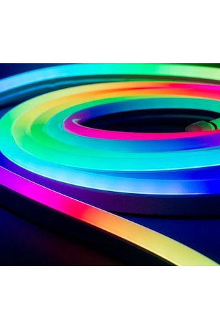 Neon Led Ip65 Piksel 6x12 Hortum Bant Şerit 5m Rgb Dc 12v Smd 2811 2.5cm Kesilir Esnek Silikon Su Geçirmez RGB