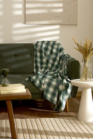 Karaca Home Flanel Throw Tv Battaniyesi Koyu Bej/yeşil Yeşil