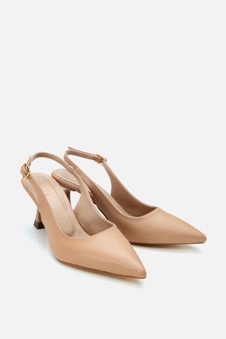 Kadın Pudra Ayarlanabilir Tokalı Stiletto Pudra