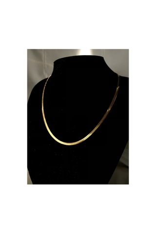 Nature Kalın Düz Yılan 45 Cm Gold İtalyan Zincir Gold - 582795844 Gold