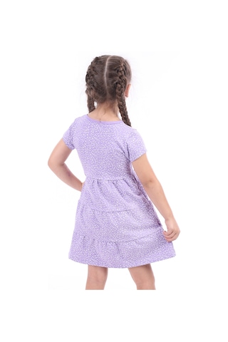 Toontoy Kids Toontoy Kız Çocuk Baskılı Elbise Lila