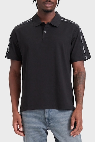 Calvin Klein Logolu % 100 Pamuk Düğmeli Polo Erkek Polo Lv04rh202g Ub1 Siyah